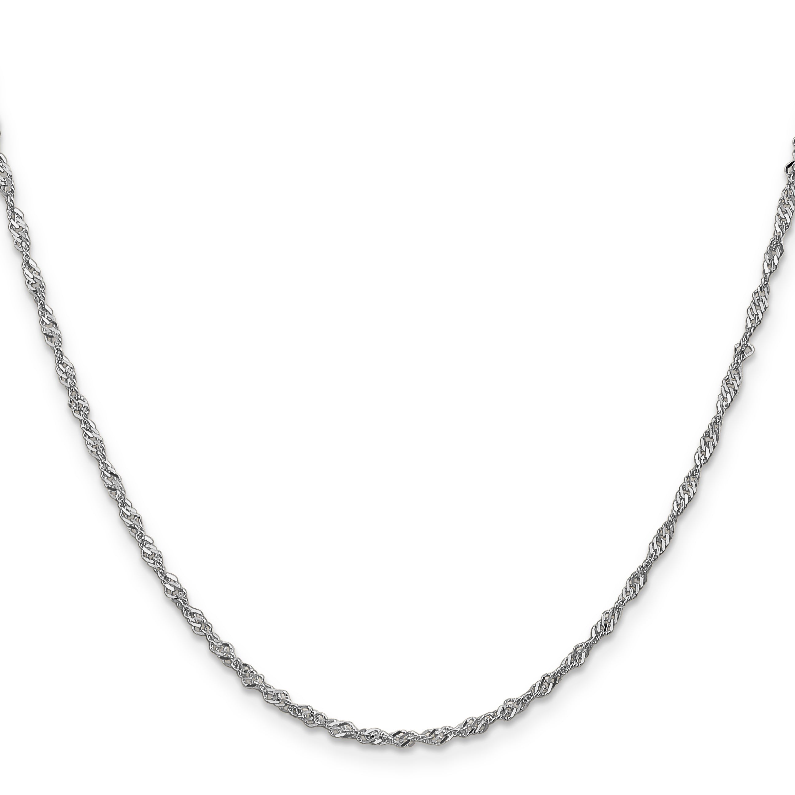 14K White Gold 22 Inch 1.7mm Singapore With Lobster Clasp Chain Necklace