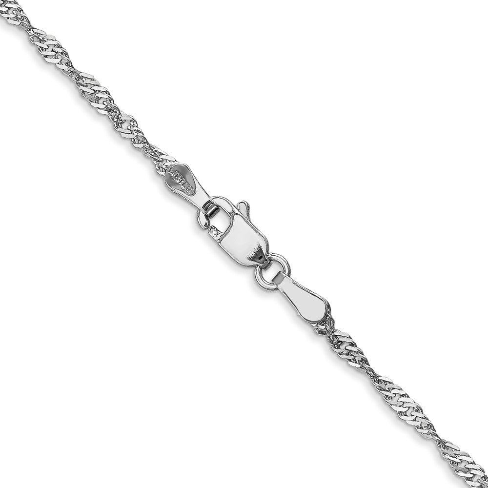 14K White Gold 1.7mm Singapore With Lobster Clasp Chain Necklace