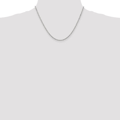 14K White Gold 18 Inch 1.7mm Singapore With Lobster Clasp Chain Necklace