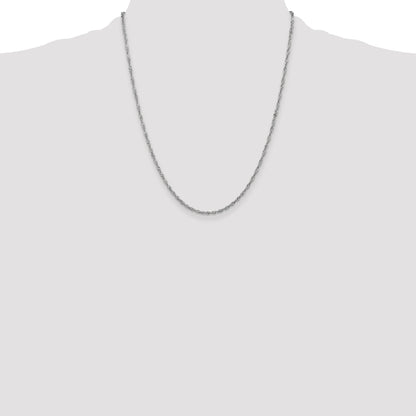 14K White Gold 22 Inch 1.7mm Singapore With Lobster Clasp Chain Necklace