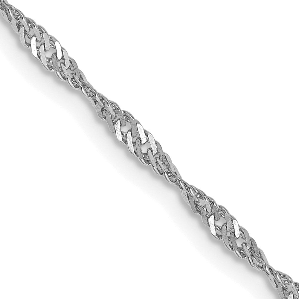 14K White Gold 1.7mm Singapore With Lobster Clasp Chain Necklace