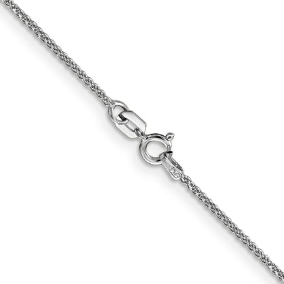 14K White Gold 16 inch 1.05mm Diamond-cut Spiga with Spring Ring Clasp Chain Necklace
