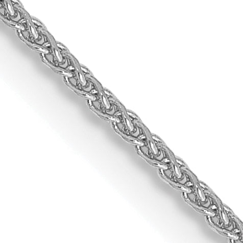 14K White Gold 16 inch 1.05mm Diamond-cut Spiga with Spring Ring Clasp Chain Necklace