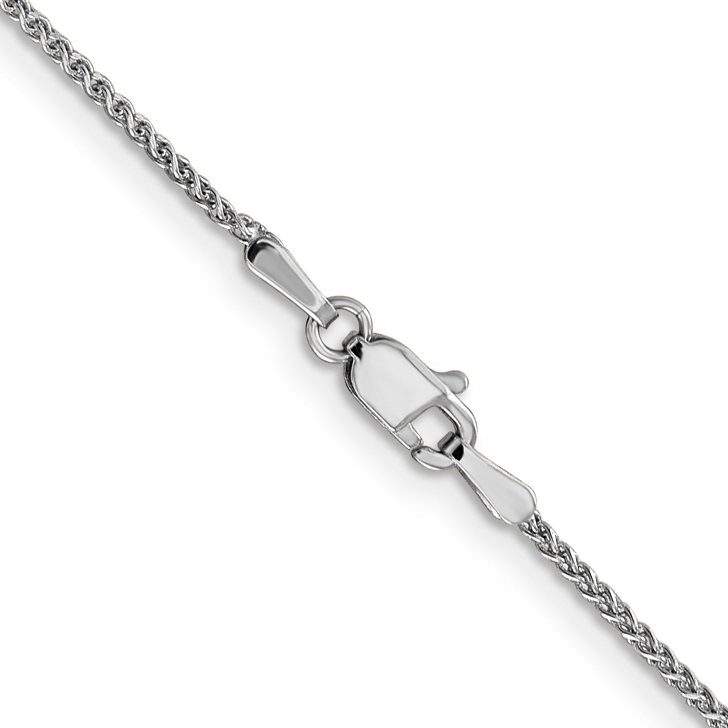 14K White Gold 14 Inch 1.25mm Diamond-Cut Spiga With Lobster Clasp Chain