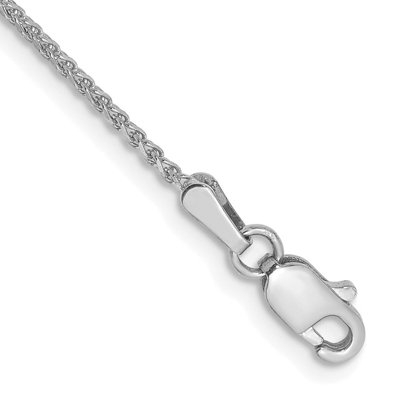 14K White Gold 1.25mm Diamond-Cut Spiga With Lobster Clasp Chain Bracelet