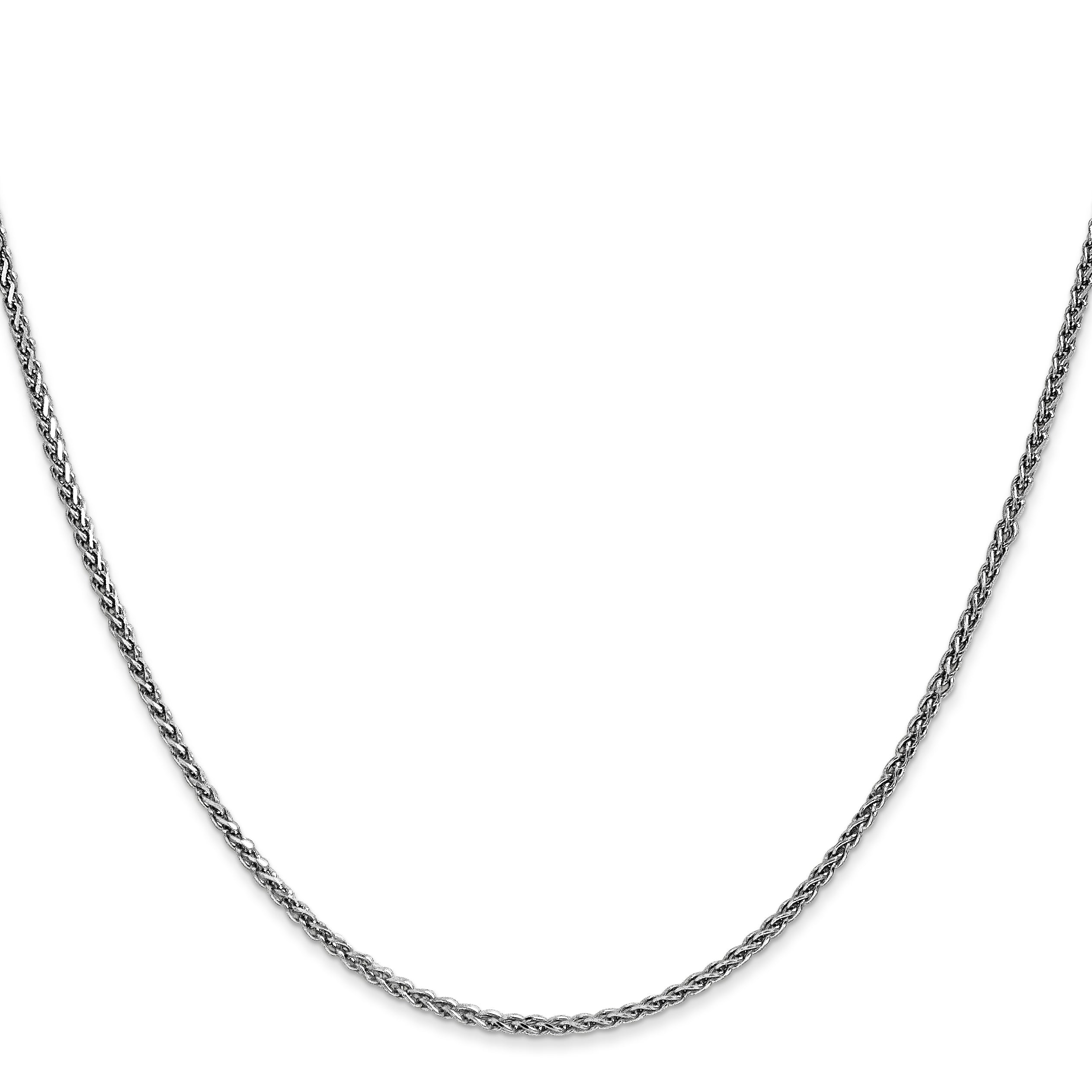 14K White Gold 14 Inch 1.7mm Diamond-Cut Spiga With Lobster Clasp Chain