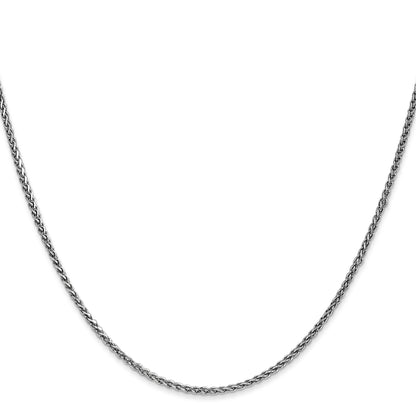 14K White Gold 14 Inch 1.7mm Diamond-Cut Spiga With Lobster Clasp Chain