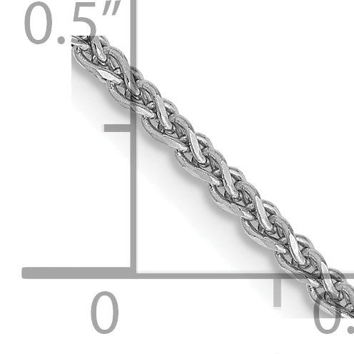 14K White Gold 14 Inch 1.7mm Diamond-Cut Spiga With Lobster Clasp Chain