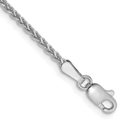 14K White Gold 7 Inch 1.7mm Diamond-Cut Spiga With Lobster Clasp Bracelet