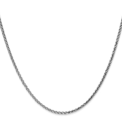 14 Inch 14K White Gold 16 2.1mm Diamond-Cut Spiga With Lobster Clasp Chain