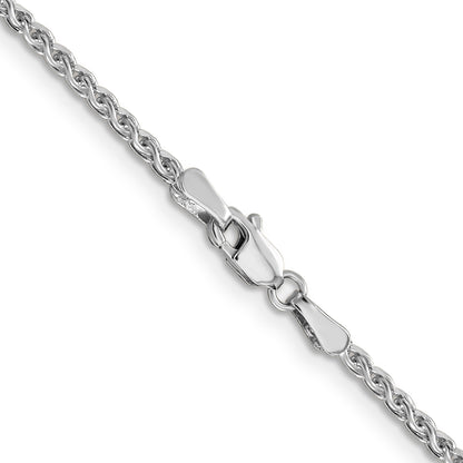 14 Inch 14K White Gold 16 2.1mm Diamond-Cut Spiga With Lobster Clasp Chain