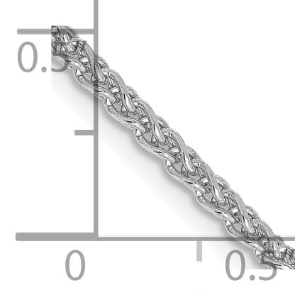 14 Inch 14K White Gold 16 2.1mm Diamond-Cut Spiga With Lobster Clasp Chain