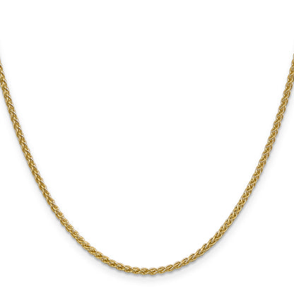 14K Yellow Gold 14 Inch 2.1mm Spiga With Lobster Clasp Chain