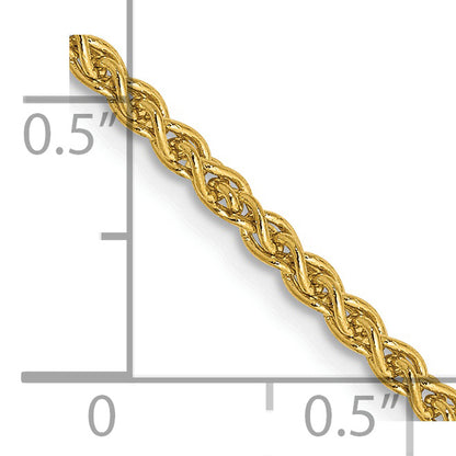 14K Yellow Gold 14 Inch 2.1mm Spiga With Lobster Clasp Chain