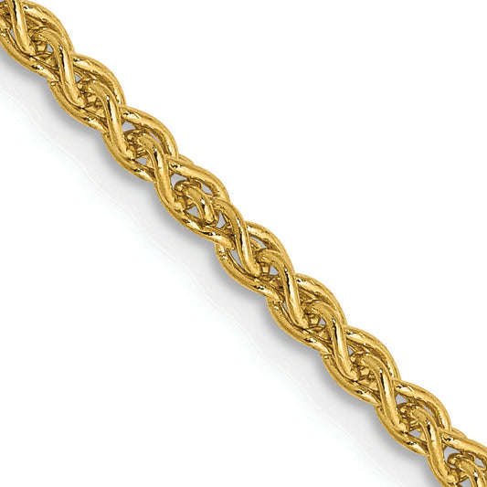 14K Yellow Gold 14 Inch 2.1mm Spiga With Lobster Clasp Chain
