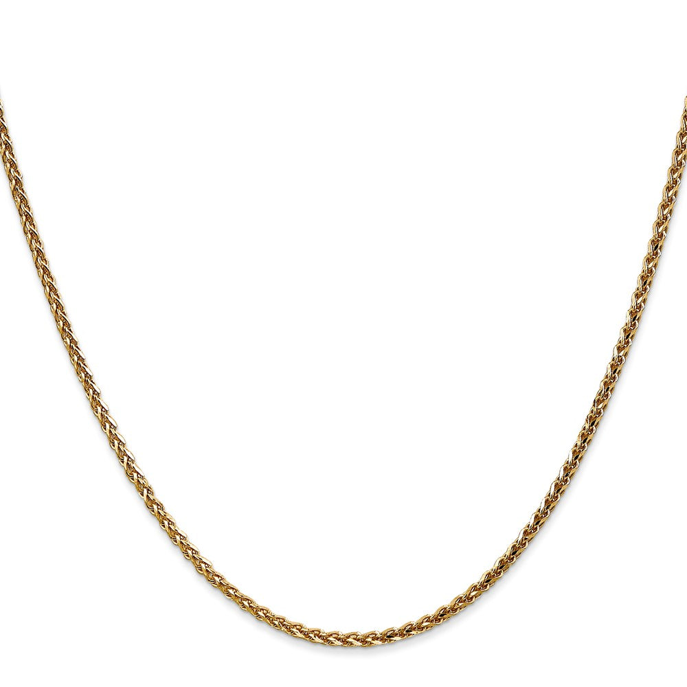 14K Yellow Gold 2.1mm Diamond-Cut Spiga With Lobster Clasp Chain Necklace