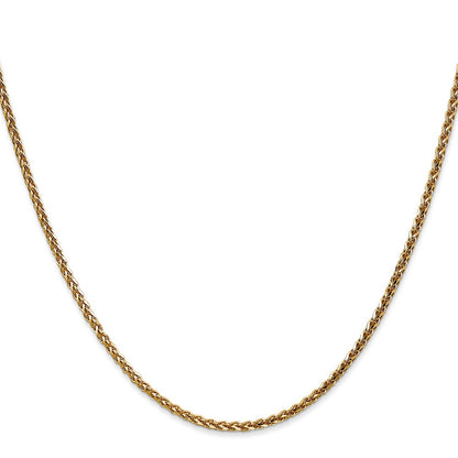 14K Yellow Gold 2.1mm Diamond-Cut Spiga With Lobster Clasp Chain Necklace