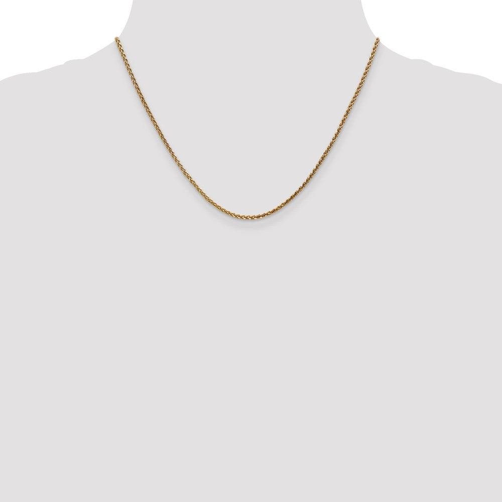 14K Yellow Gold 2.1mm Diamond-Cut Spiga With Lobster Clasp Chain Necklace