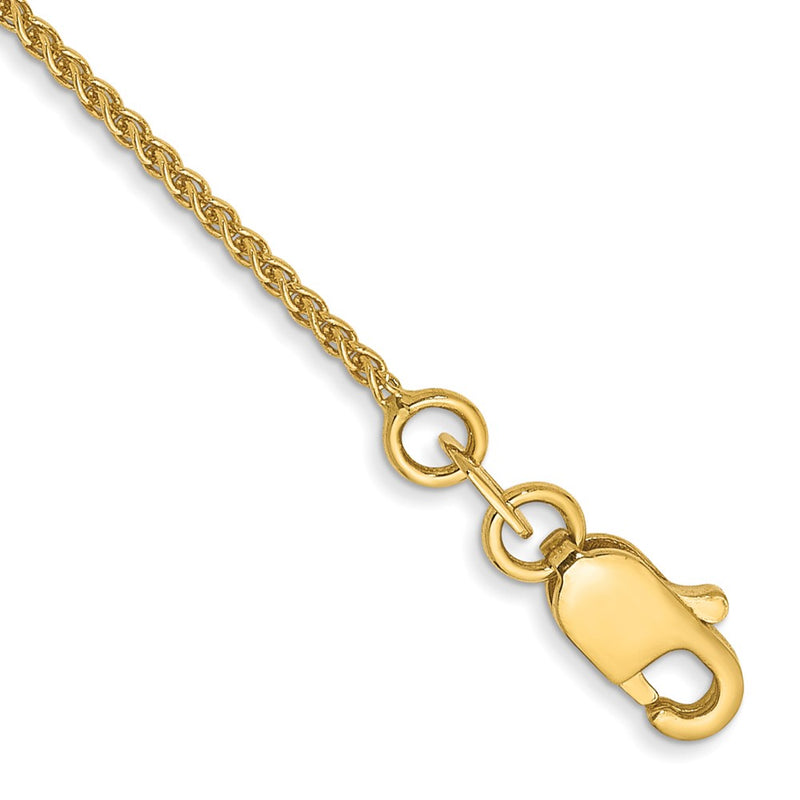 14K Yellow Gold 1.05mm Spiga With Lobster Clasp Chain Anklet
