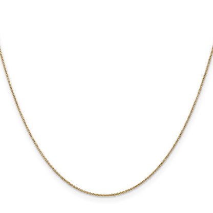 14k Yellow Gold .75mm Round Open Link Cable Chain Children's Necklace