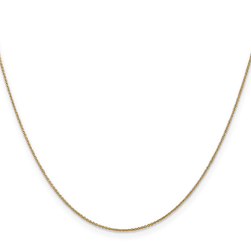 22 Inch 14K .75mm Round Open Link Cable Chain Necklace