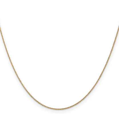 14K Yellow Gold 14 Inch .75mm Cable With Spring Ring Clasp Pendant Chain