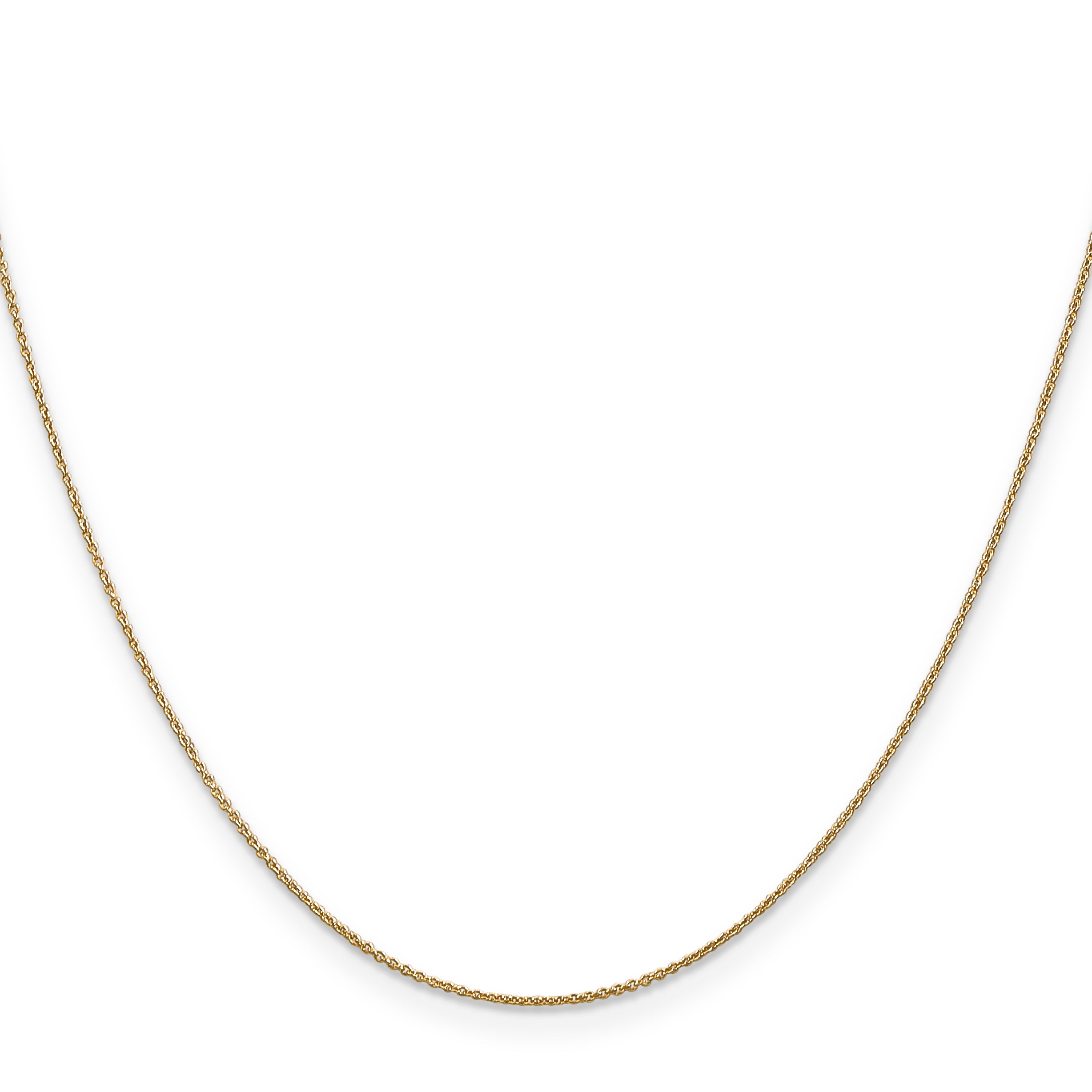 22 Inch 14K .75mm Round Open Link Cable Chain