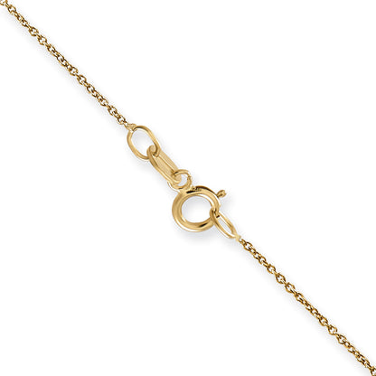 14K Yellow Gold 18 inch .75mm Cable with Spring Ring Clasp Pendant Chain Necklace