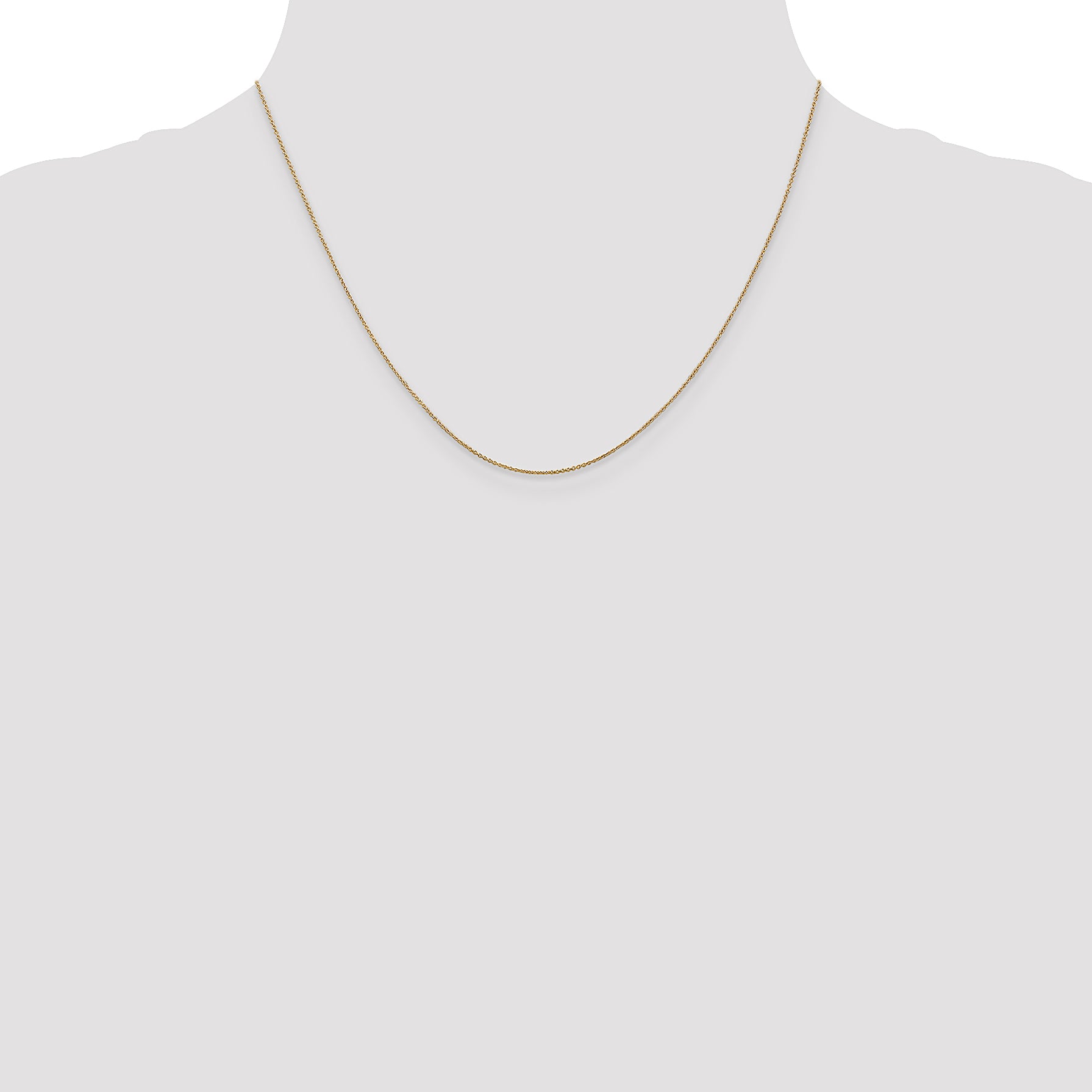 14K Yellow Gold 18 inch .75mm Cable with Spring Ring Clasp Pendant Chain Necklace