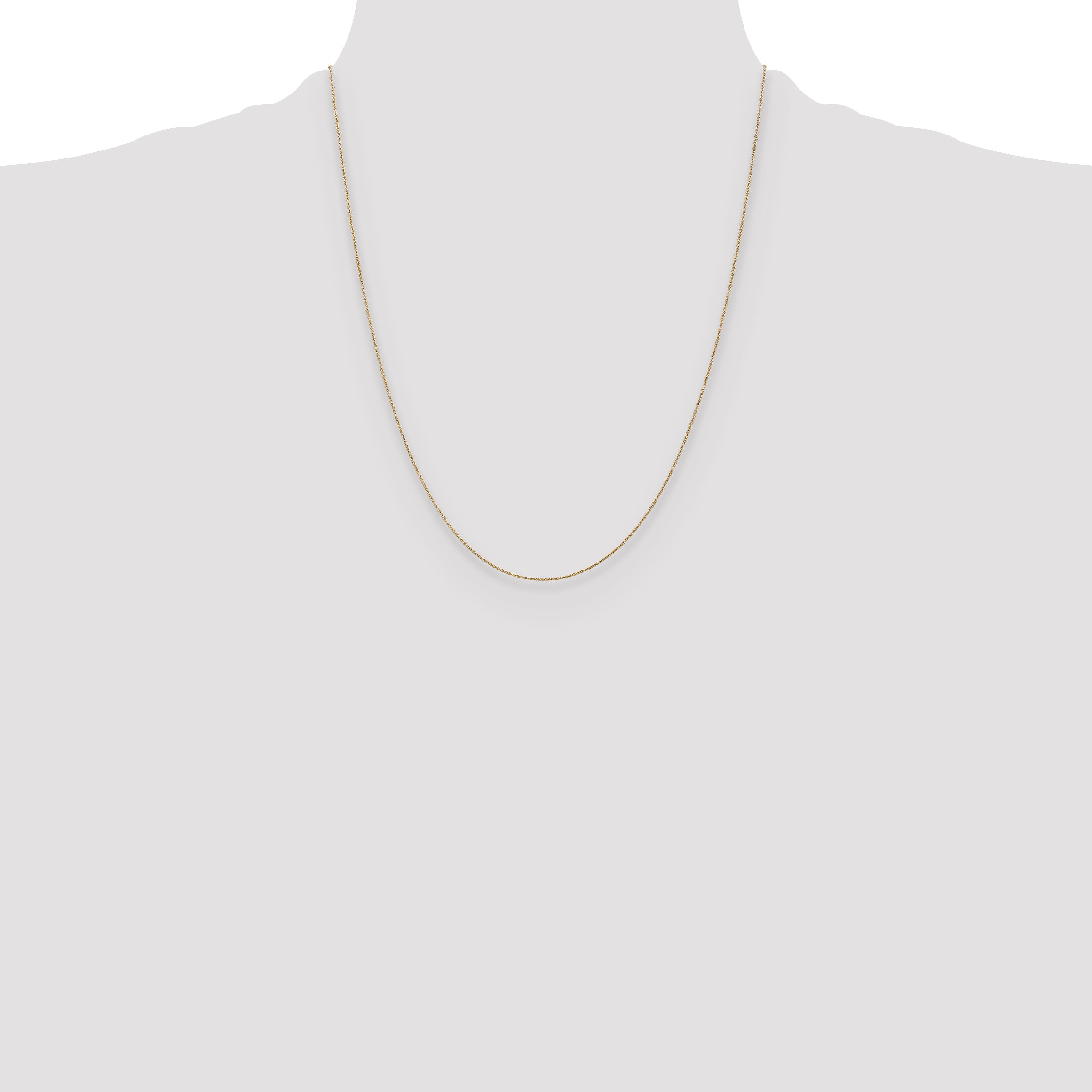 22 Inch 14K .75mm Round Open Link Cable Chain