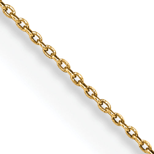 14K Yellow Gold 14 Inch .75mm Cable With Spring Ring Clasp Pendant Chain