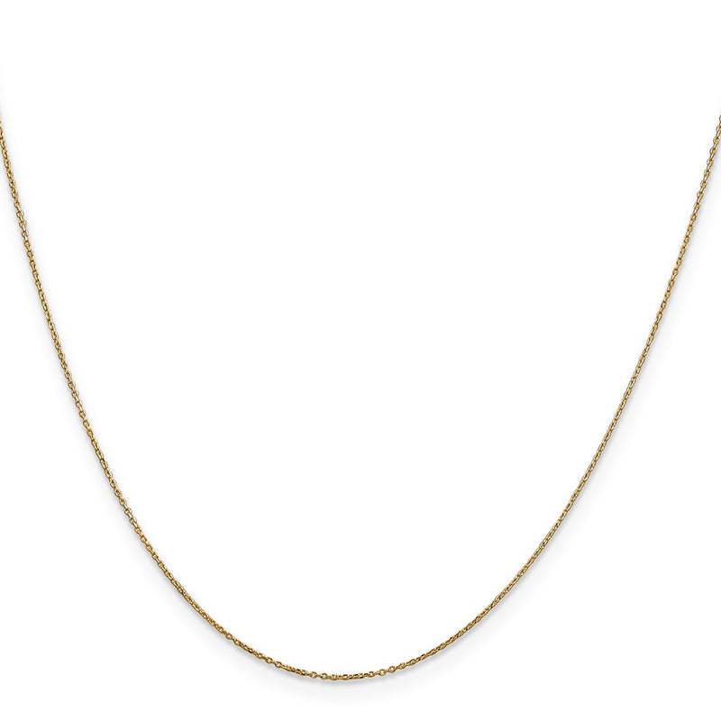 14k Yellow Gold .6mm D/C Round Open Link Cable Chain Children's Necklace