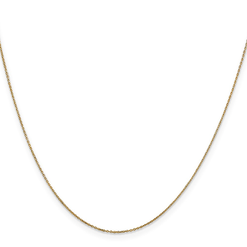 14k Yellow Gold .6mm D/C Round Open Link Cable Chain Necklace