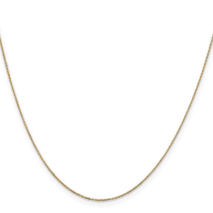14k Yellow Gold .6mm D/C Round Open Link Cable Chain Necklace