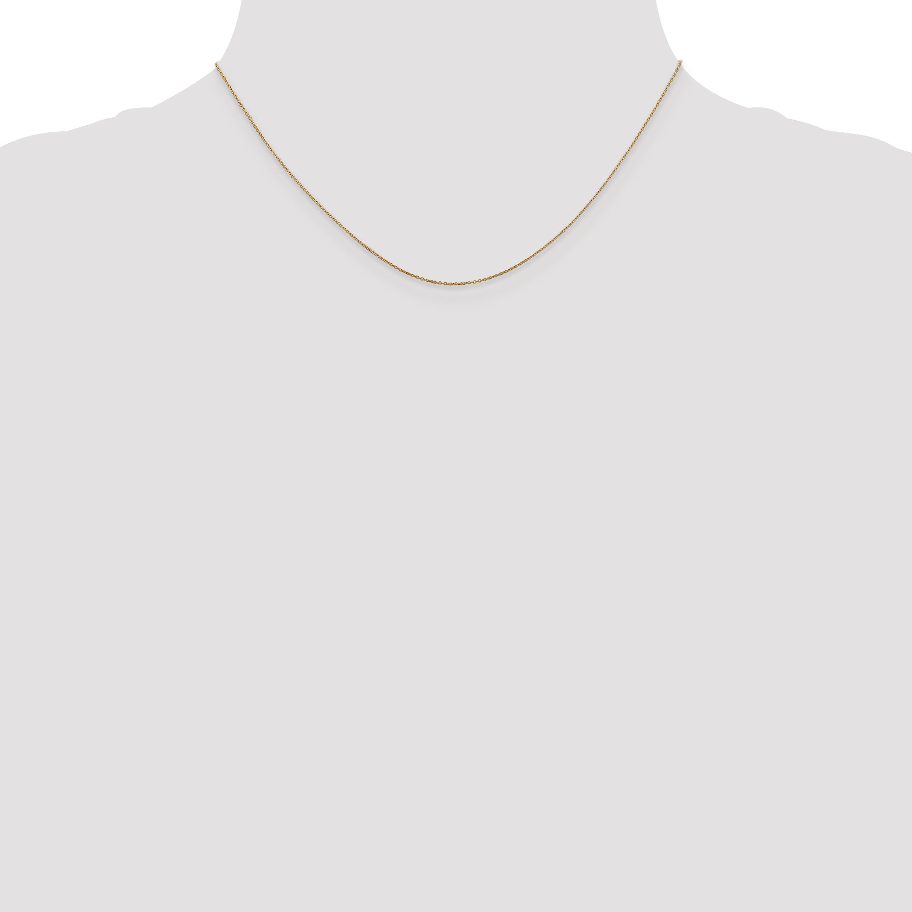 14K Yellow Gold 16 Inch .6mm Diamond-Cut Round Open Link Cable With Spring Ring Clasp Chain
