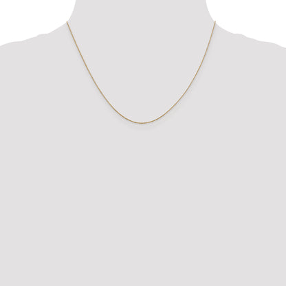 14K Yellow Gold 18 Inch .6mm Diamond-Cut Round Open Link Cable With Spring Ring Clasp Chain
