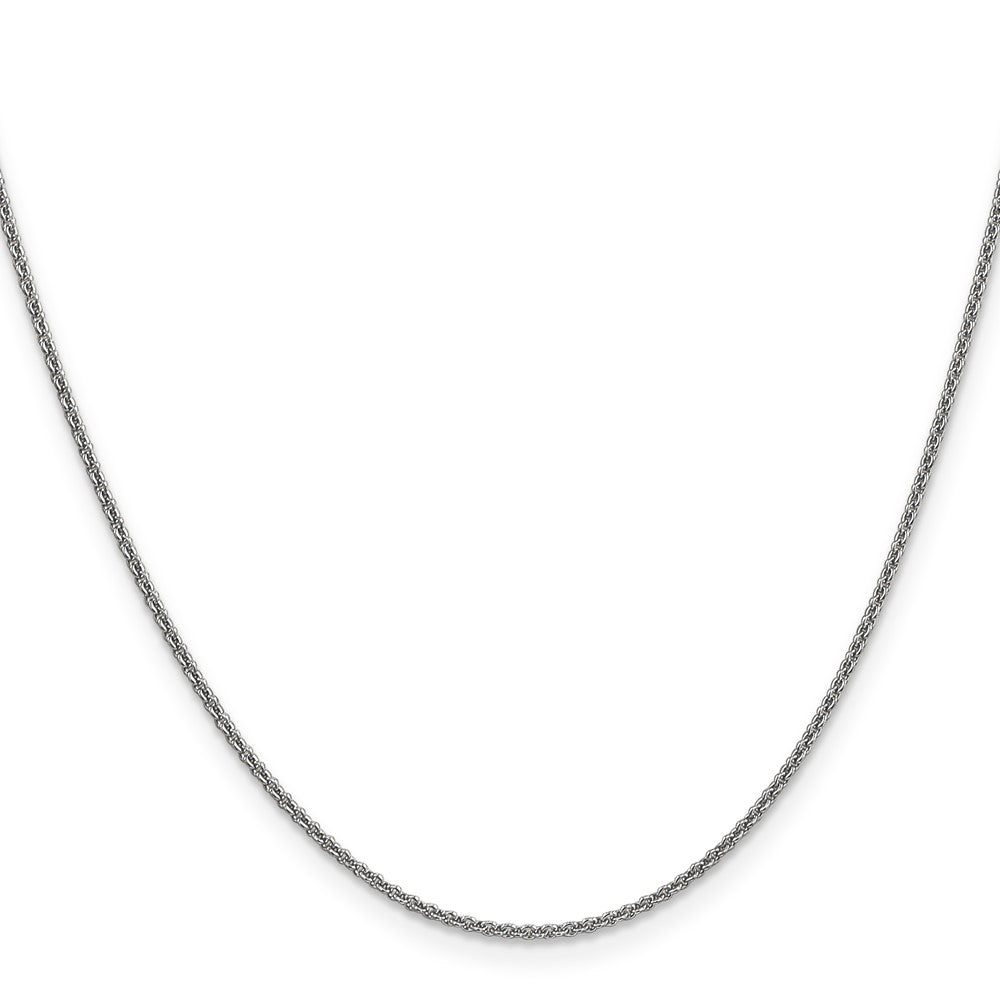 14K White Gold 1.4mm Round Open Link Cable With Lobster Clasp Chain Necklace