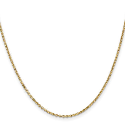 14K Yellow Gold 1.8mm Forzantine Cable With Lobster Clasp Chain Necklace