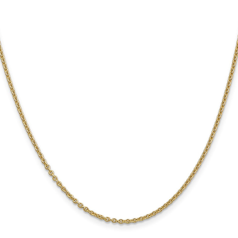 14K Yellow Gold 1.8mm Forzantine Cable With Lobster Clasp Chain Necklace