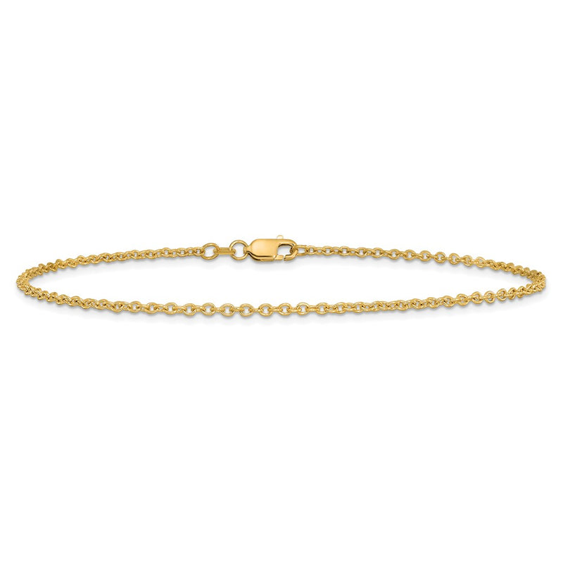 14K Yellow Gold 1.8mm Forzantine Cable With Lobster Clasp Chain Anklet