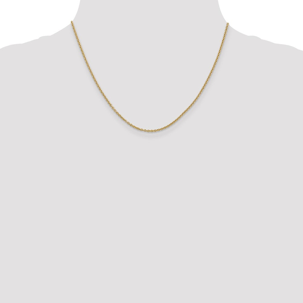 14K Yellow Gold 1.8mm Forzantine Cable With Lobster Clasp Chain Necklace