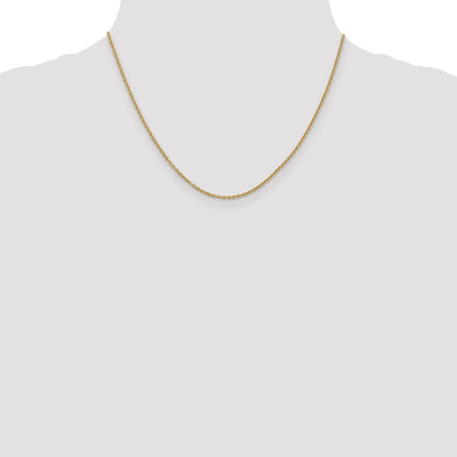14K Yellow Gold 1.8mm Forzantine Cable With Lobster Clasp Chain Necklace