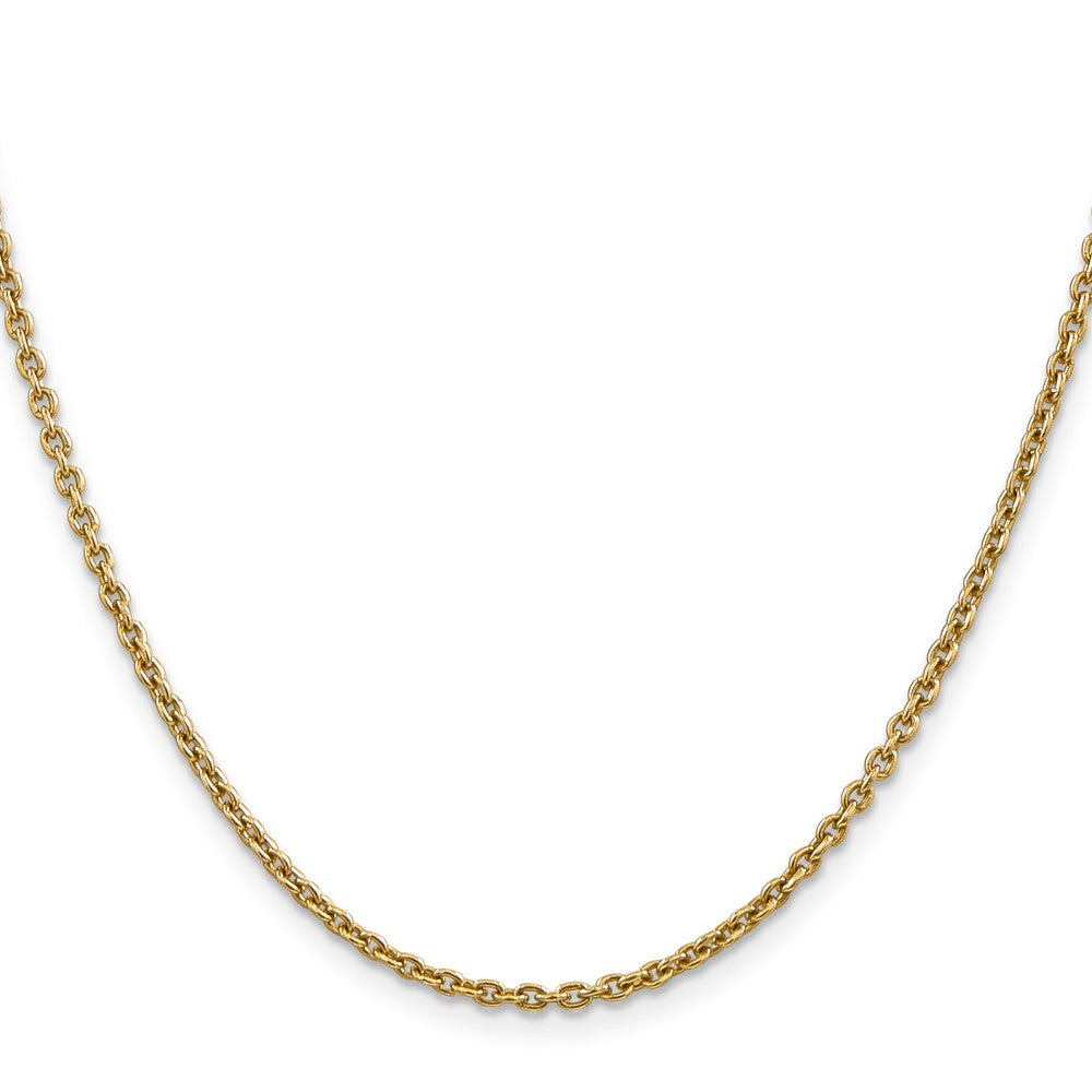 14K Yellow Gold 2.2mm Forzantine Cable With Lobster Clasp Chain Necklace