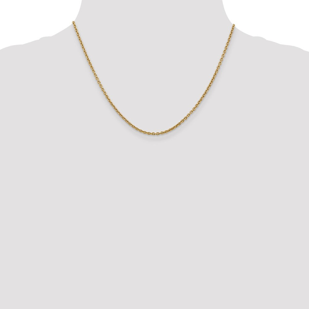 14K Yellow Gold 2.2mm Forzantine Cable With Lobster Clasp Chain Necklace