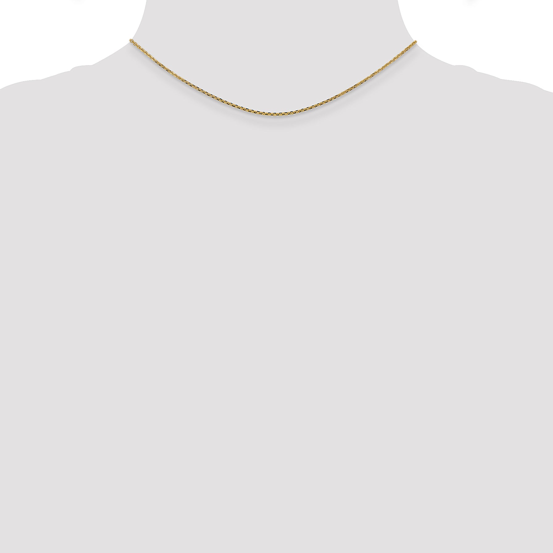 14K Yellow Gold 14 Inch 1.45mm Solid Diamond-Cut Cable With Lobster Clasp Chain