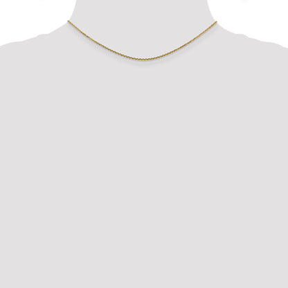 14K Yellow Gold 14 Inch 1.45mm Solid Diamond-Cut Cable With Lobster Clasp Chain