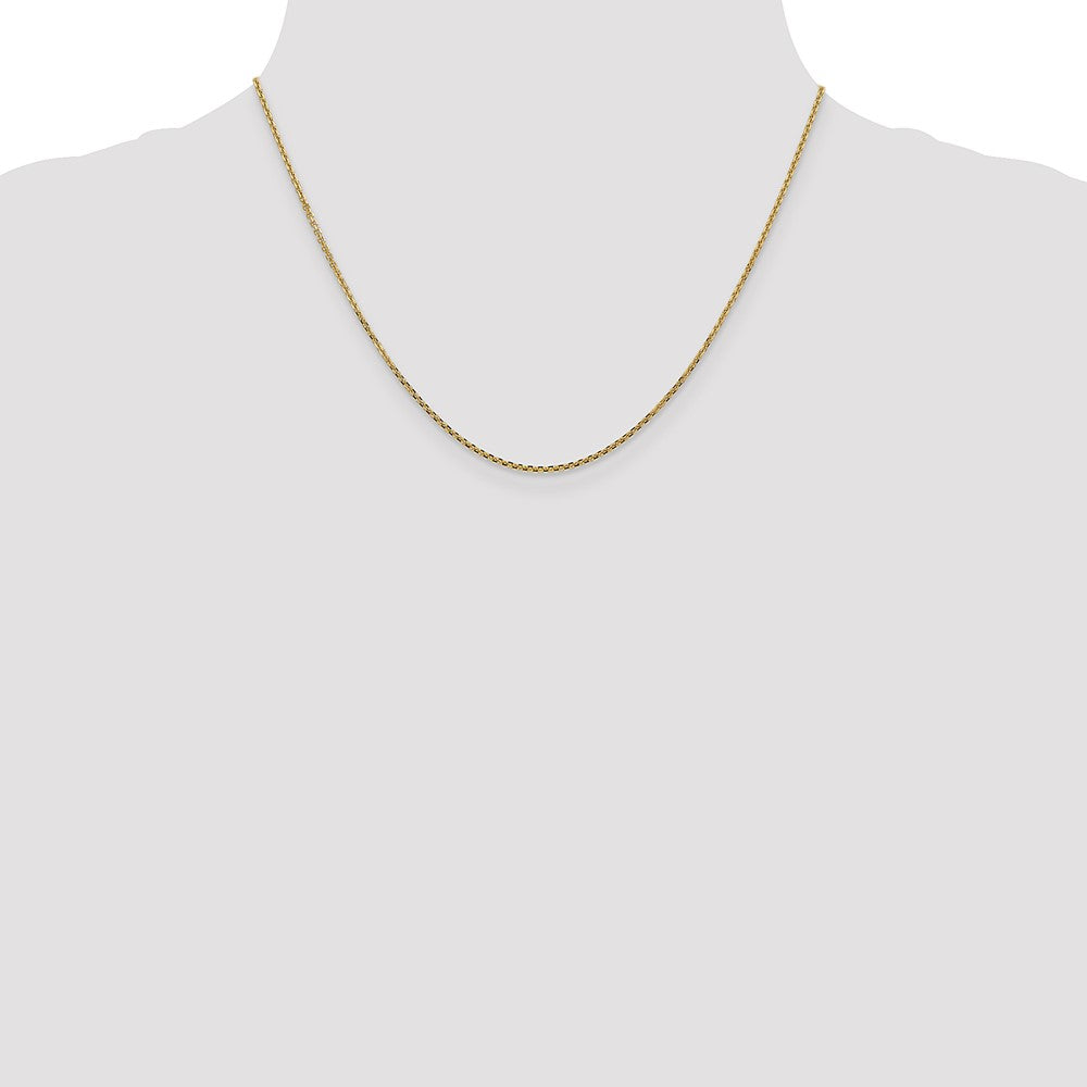 14K Yellow Gold 1.45mm Solid Diamond-Cut Cable With Lobster Clasp Chain Necklace