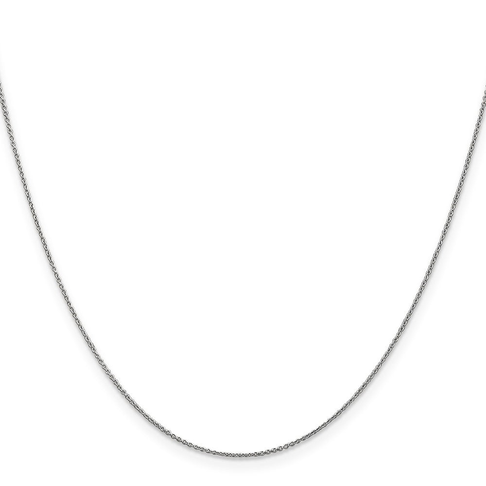 14K White Gold .75mm Cable With Spring Ring Clasp Pendant Chain Children's Necklace
