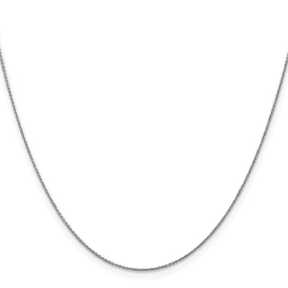14K White Gold .75mm Cable With Spring Ring Clasp Pendant Chain Children's Necklace