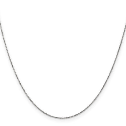 14K White Gold 14 Inch .75mm Cable With Spring Ring Clasp Pendant Chain